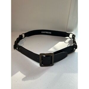 Express Women’s Black Belt with Chain Link Sides Size M 90s Vintage Madonna
